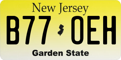NJ license plate B77OEH