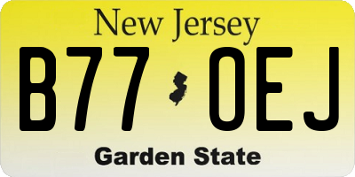 NJ license plate B77OEJ