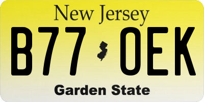 NJ license plate B77OEK