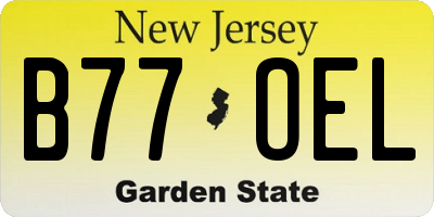 NJ license plate B77OEL