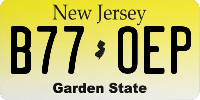NJ license plate B77OEP