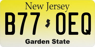 NJ license plate B77OEQ