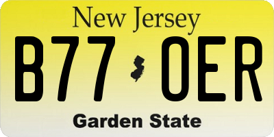 NJ license plate B77OER