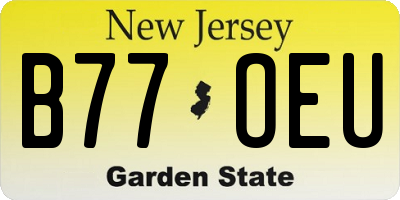 NJ license plate B77OEU