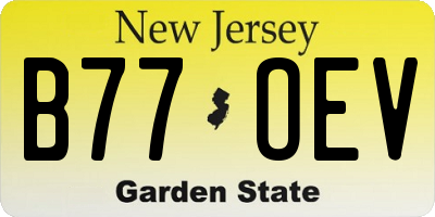 NJ license plate B77OEV