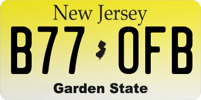 NJ license plate B77OFB