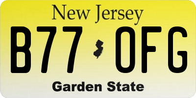NJ license plate B77OFG