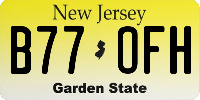 NJ license plate B77OFH