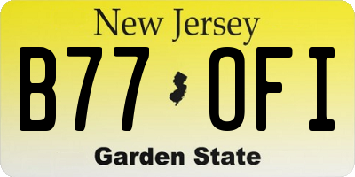 NJ license plate B77OFI