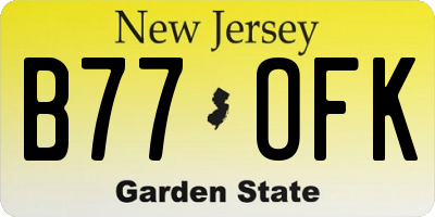 NJ license plate B77OFK