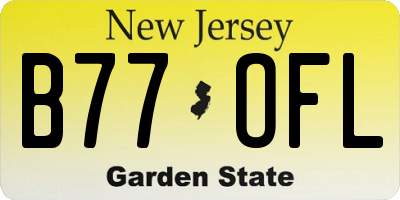 NJ license plate B77OFL