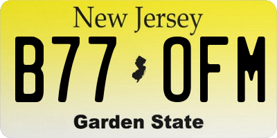 NJ license plate B77OFM