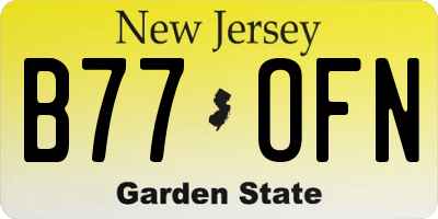 NJ license plate B77OFN