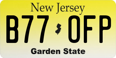 NJ license plate B77OFP