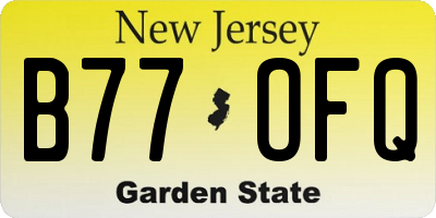 NJ license plate B77OFQ