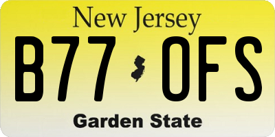 NJ license plate B77OFS