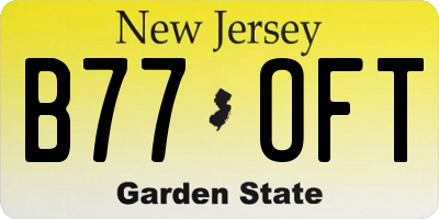 NJ license plate B77OFT