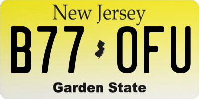 NJ license plate B77OFU