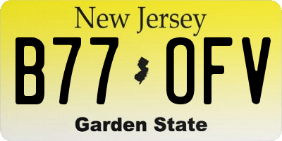 NJ license plate B77OFV