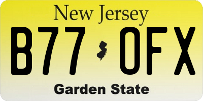 NJ license plate B77OFX