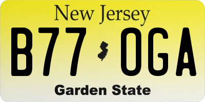 NJ license plate B77OGA