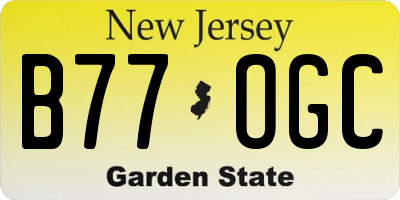 NJ license plate B77OGC