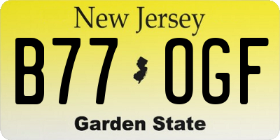 NJ license plate B77OGF