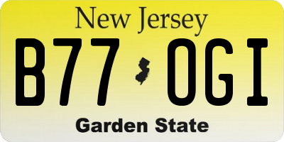 NJ license plate B77OGI