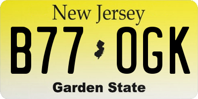 NJ license plate B77OGK