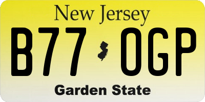 NJ license plate B77OGP