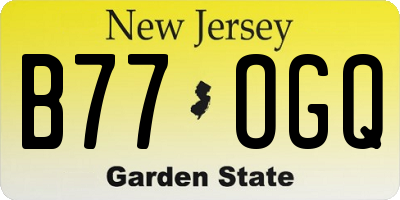 NJ license plate B77OGQ