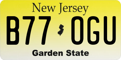 NJ license plate B77OGU