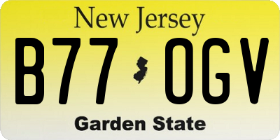 NJ license plate B77OGV