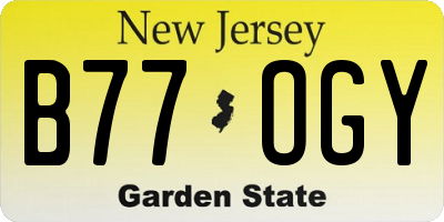 NJ license plate B77OGY