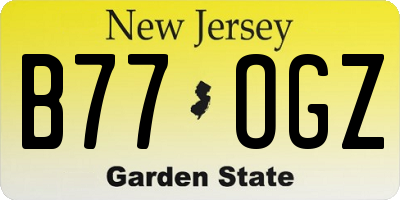 NJ license plate B77OGZ