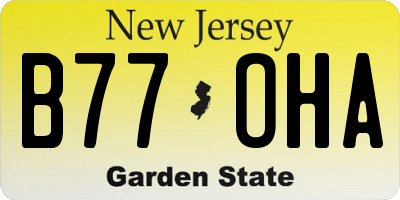 NJ license plate B77OHA