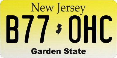 NJ license plate B77OHC