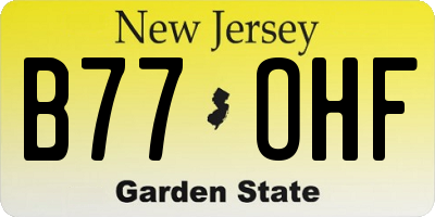 NJ license plate B77OHF