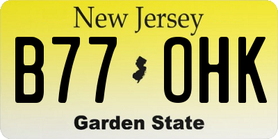 NJ license plate B77OHK