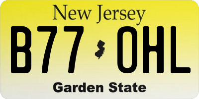 NJ license plate B77OHL