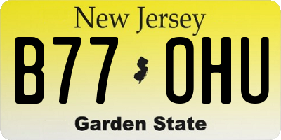 NJ license plate B77OHU