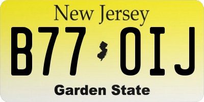 NJ license plate B77OIJ