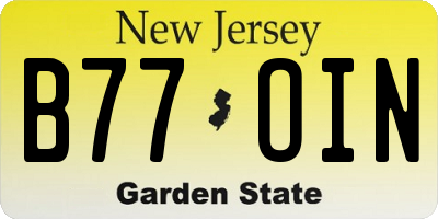 NJ license plate B77OIN