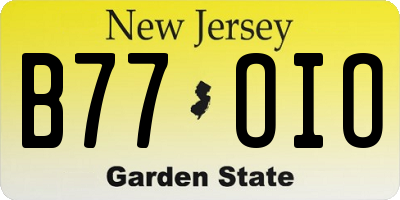 NJ license plate B77OIO