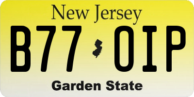 NJ license plate B77OIP