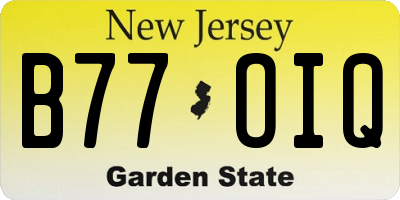 NJ license plate B77OIQ