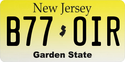 NJ license plate B77OIR