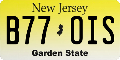 NJ license plate B77OIS