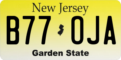 NJ license plate B77OJA