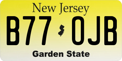 NJ license plate B77OJB